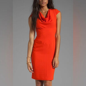 Black Halo Gretchen Pebble Crepe Dress in Orange Blossom - NEW - Size 2